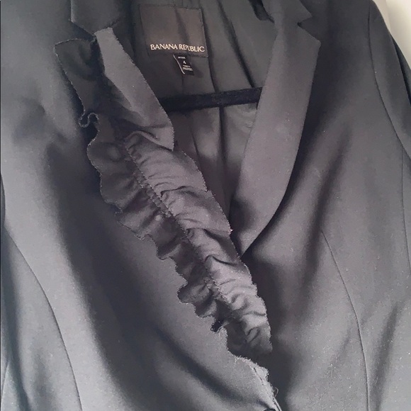Classic Black Blazer w/ Ruffle Detail - Picture 2 of 4